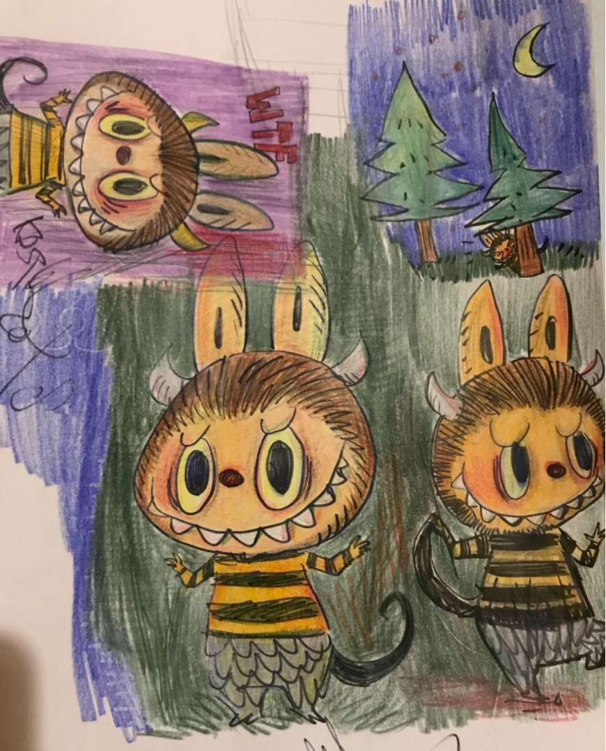 Kasing Lung sketch of a 'Where the Wild Things Are' Labubu crossover